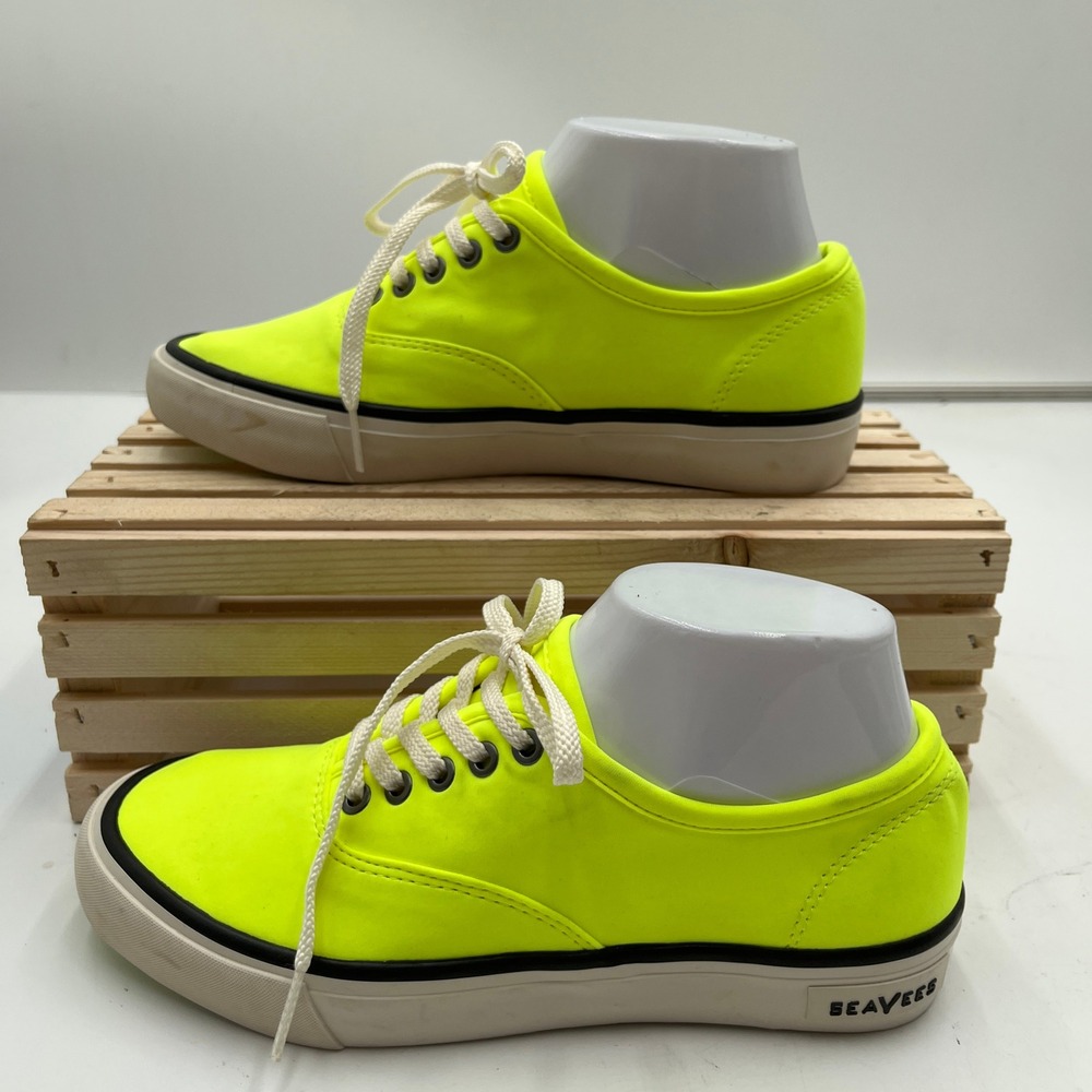 SeaVees Legend Sneaker Neon Yellow Canvas Low Top Lace Up Women Size 7.5